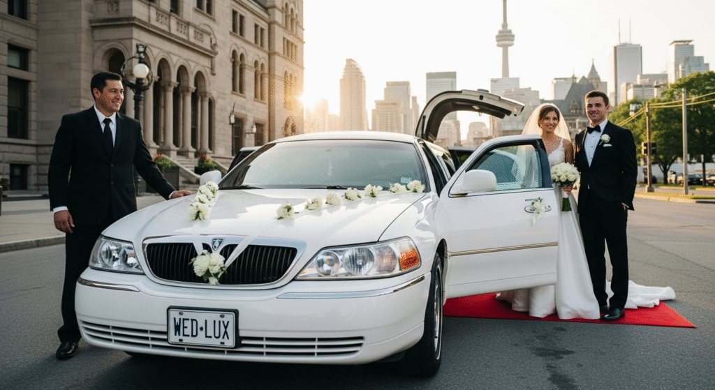 Luxury wedding limousine service in Toronto by Platinum Limousine