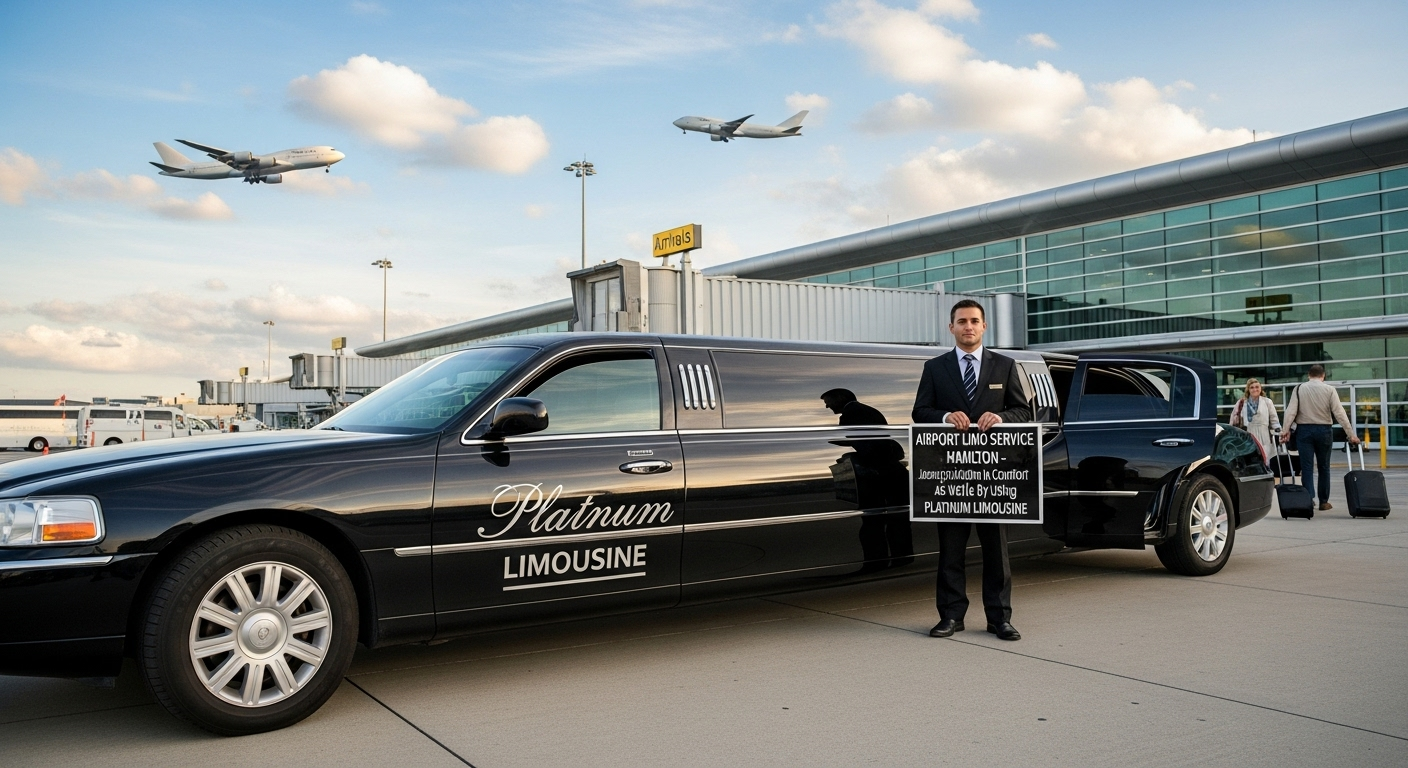 Luxury Platinum Limousine at Toronto Pearson Airport serving Hamilton passengers