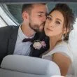Luxury wedding limousine interior in Ontario with elegant seating and premium decor for the bride and groom.